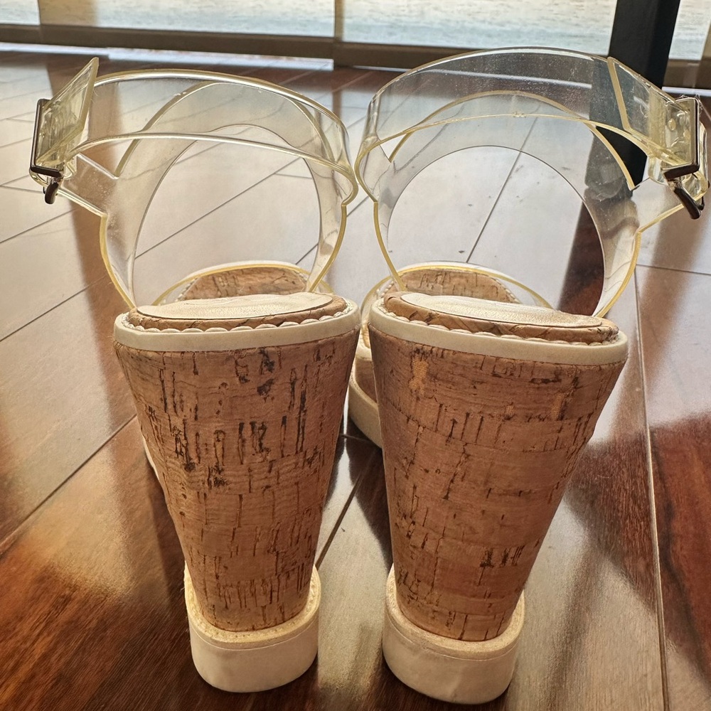Jessica Simpson Clear Strap Cork Wedge Heels - Picture 4 of 4
